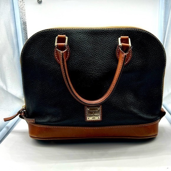 DOONEY & BOURKE black pebbled leather vintage tote bag serial number J7990553 - Picture 1 of 16